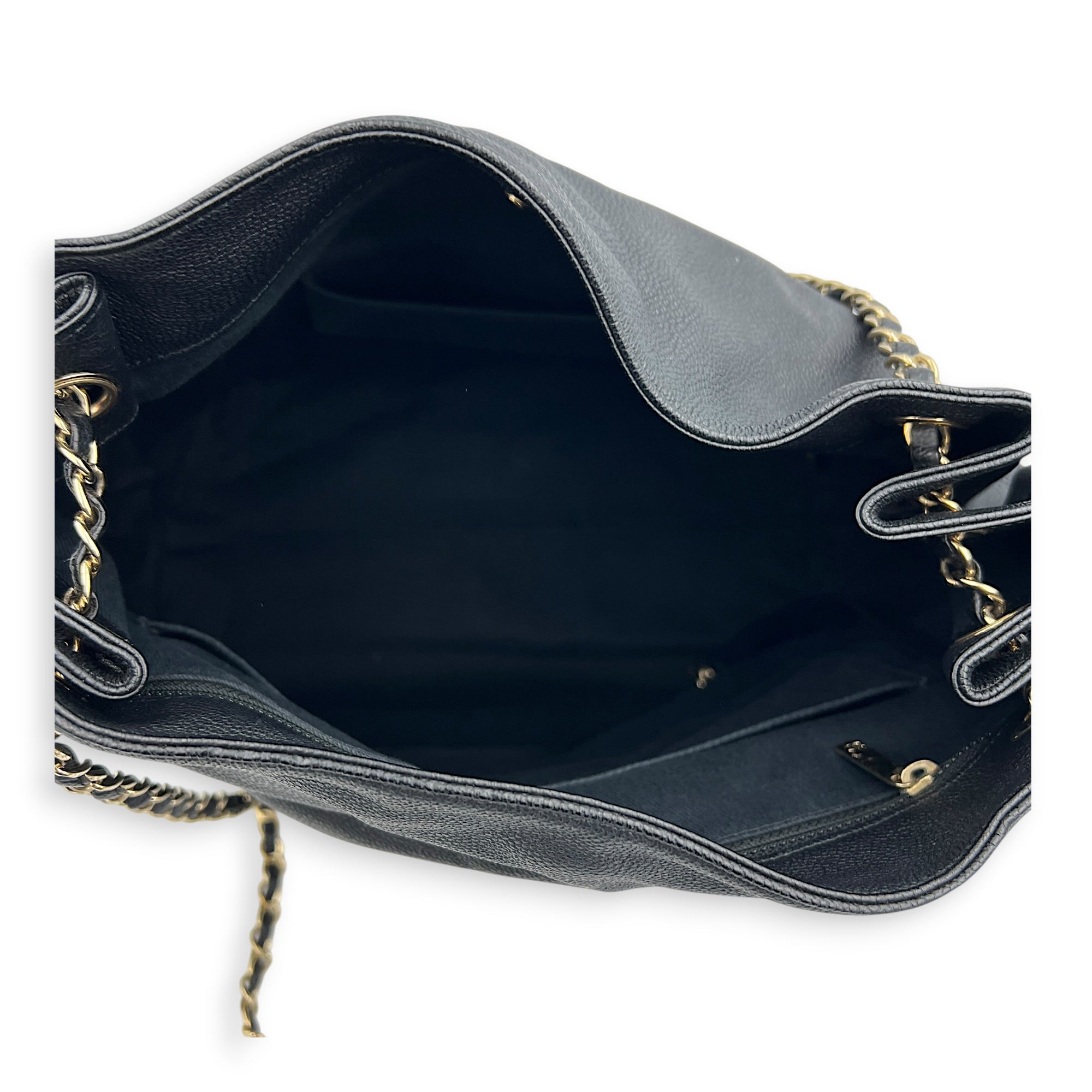 Zip & Carry Tote Bag Large Black in Calfskin, Silver hardware