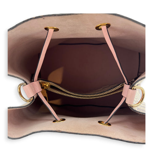 NeoNoe MM Azur Bucket Bag in Coated Canvas, Gold hardware