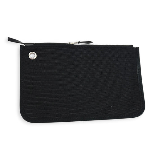 Herbag 31 Black Top Handle Bag in Canvas, Palladium hardware