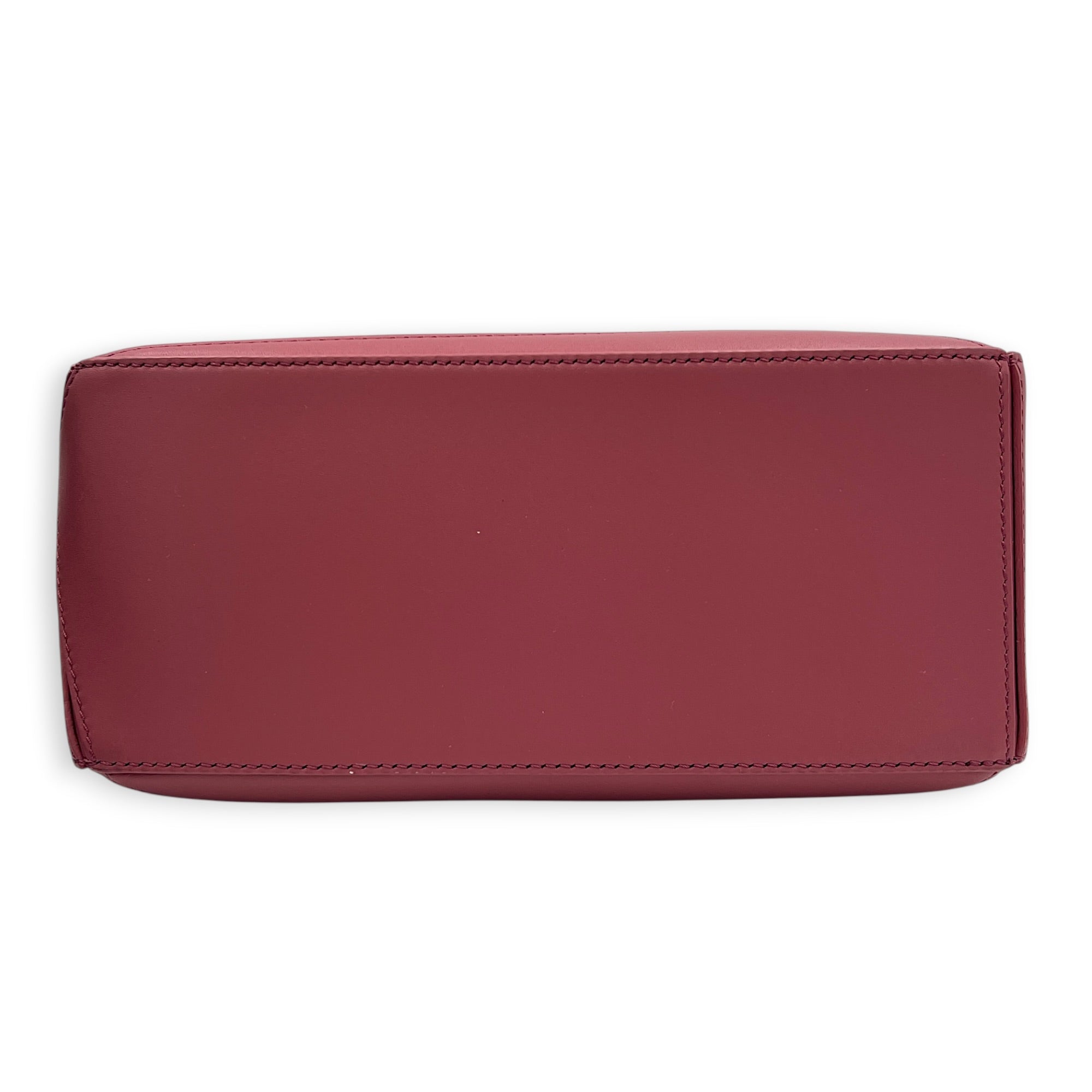 Puzzle Shoulder Bag Small Raspberry in Calfskin, Monochrome hardware