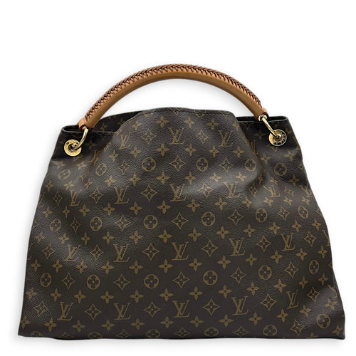 Artsy Shoulder Bag GM Brown in Monogram Coated Canvas, Gold hardware