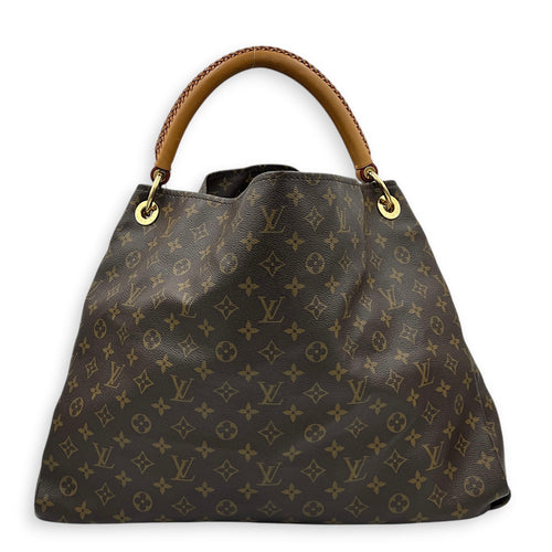 Artsy Shoulder Bag GM Brown in Monogram Coated Canvas, Gold hardware