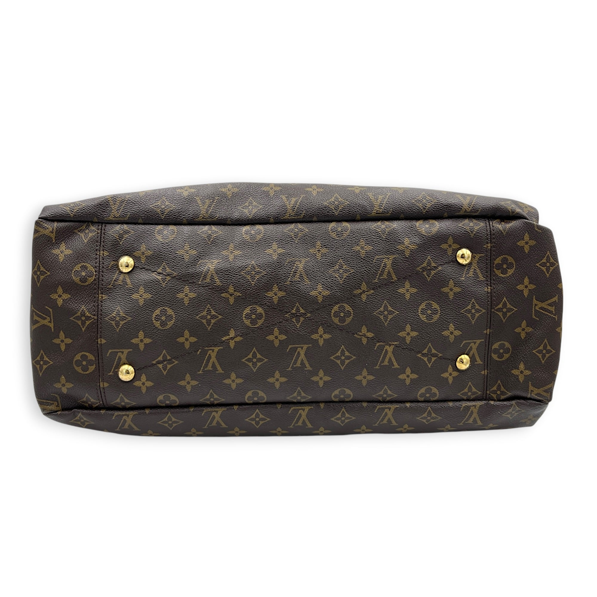 Artsy Shoulder Bag GM Brown in Monogram Coated Canvas, Gold hardware
