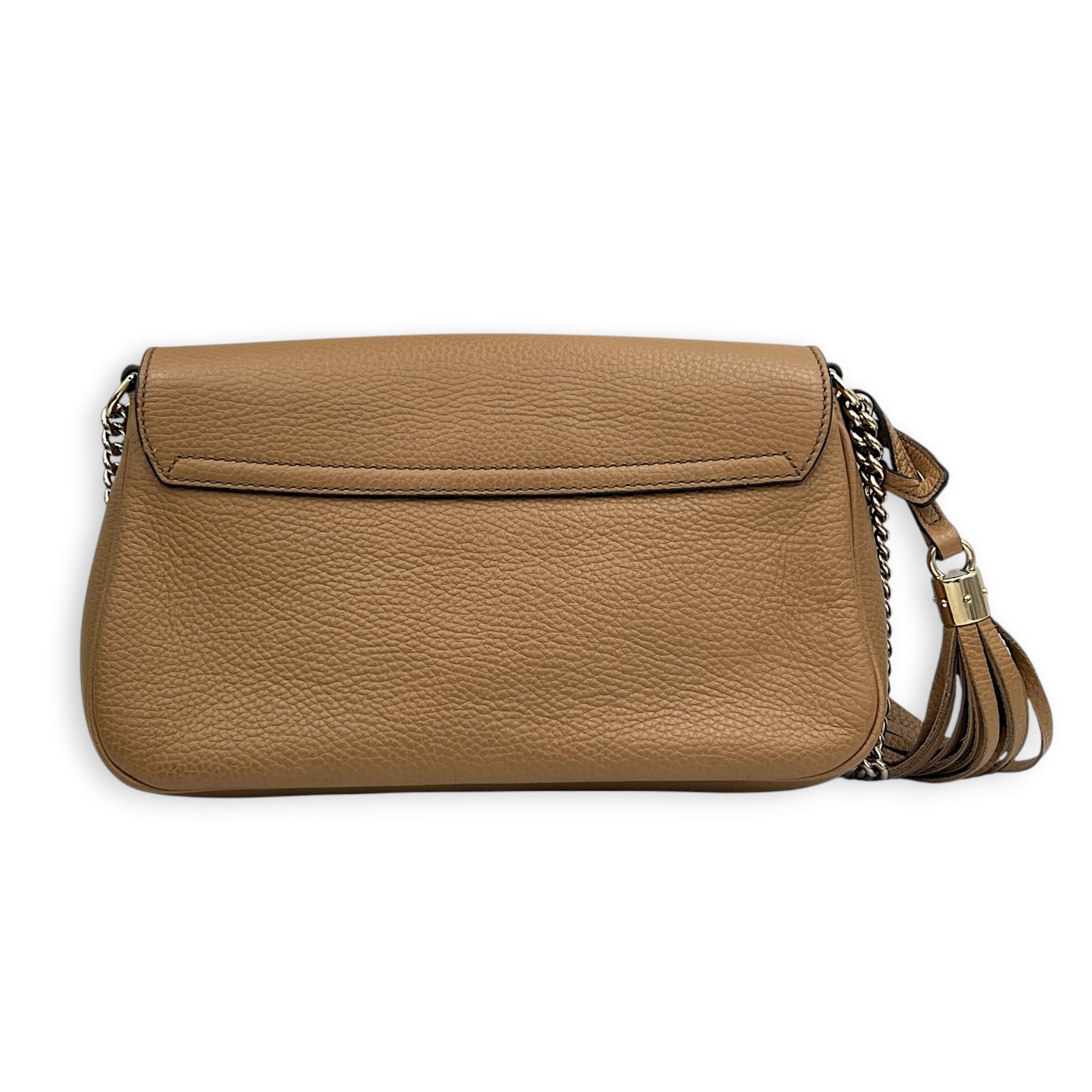 Soho Shoulder Bag Beige in Calfskin, Gold hardware