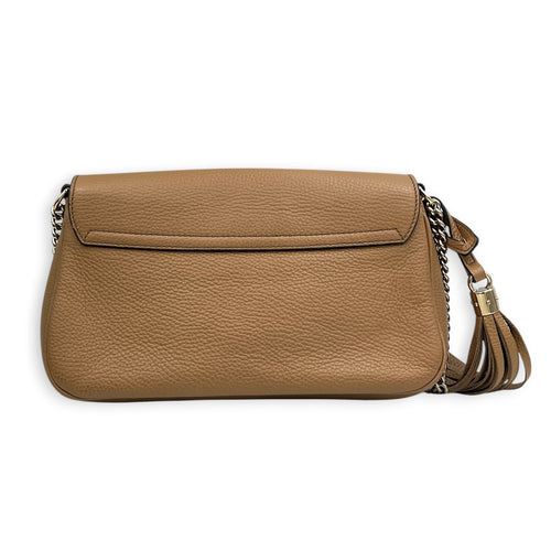 Soho Shoulder Bag Beige in Calfskin, Gold hardware