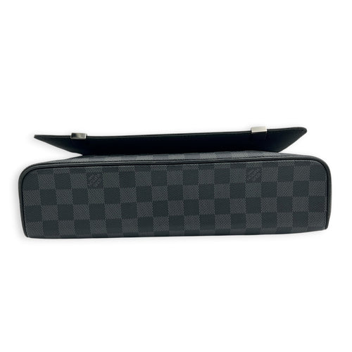 District Shoulder Bag Black in Coated Canvas, Silver hardware