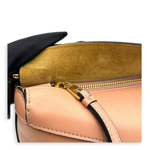 Puzzle Top Handle Bag Small Blush in Calfskin, Gold hardware