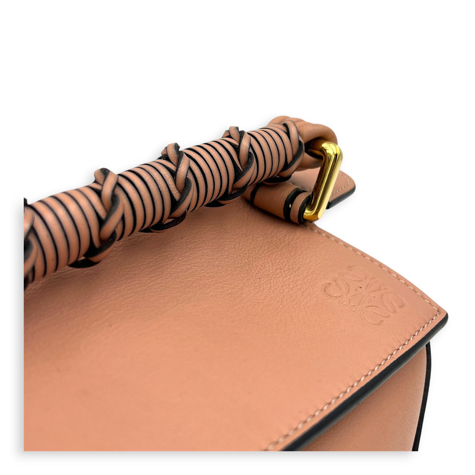 Puzzle Top Handle Bag Small Blush in Calfskin, Gold hardware