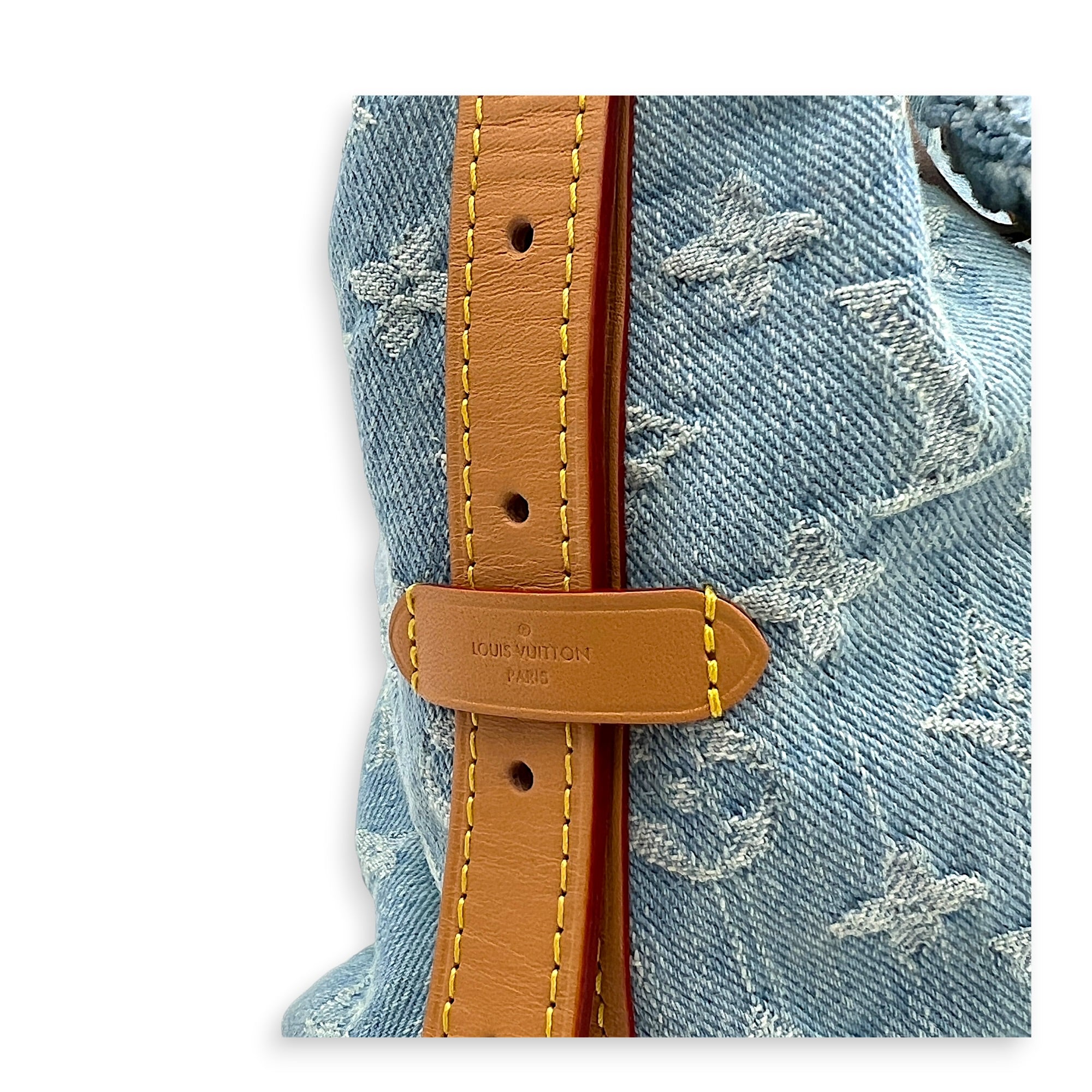 Carryall Tote Bag PM Denim Blue in Denim, Gold hardware