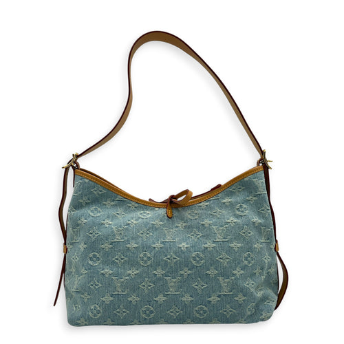 Carryall Tote Bag PM Denim Blue in Denim, Gold hardware