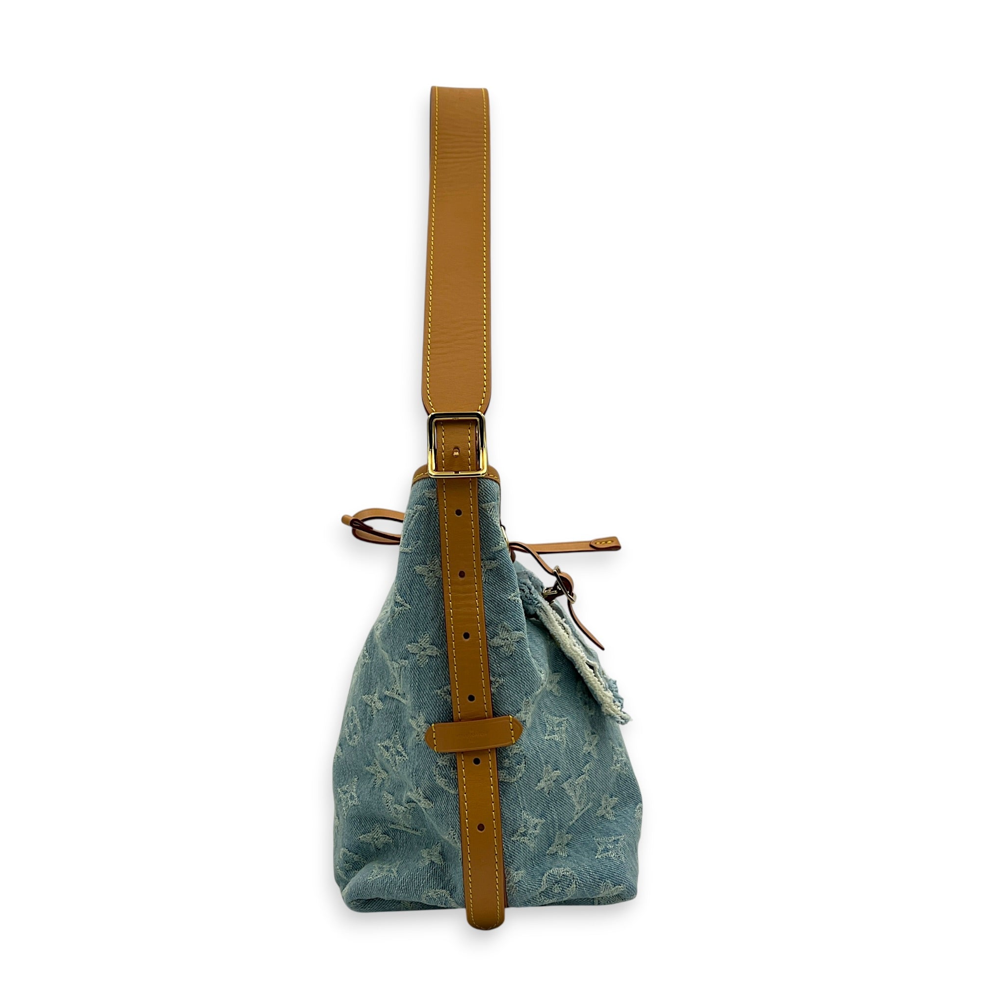 Carryall Tote Bag PM Denim Blue in Denim, Gold hardware