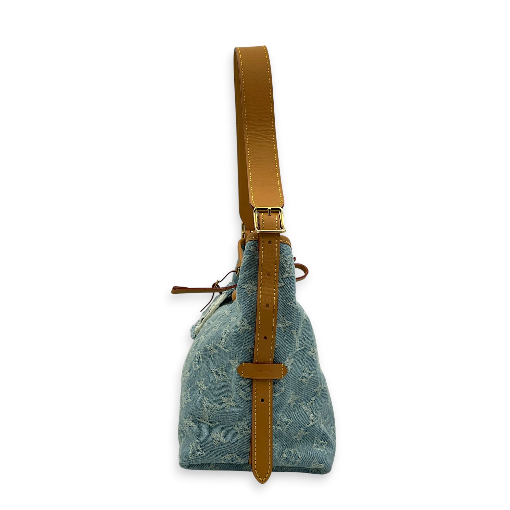 Carryall Tote Bag PM Denim Blue in Denim, Gold hardware