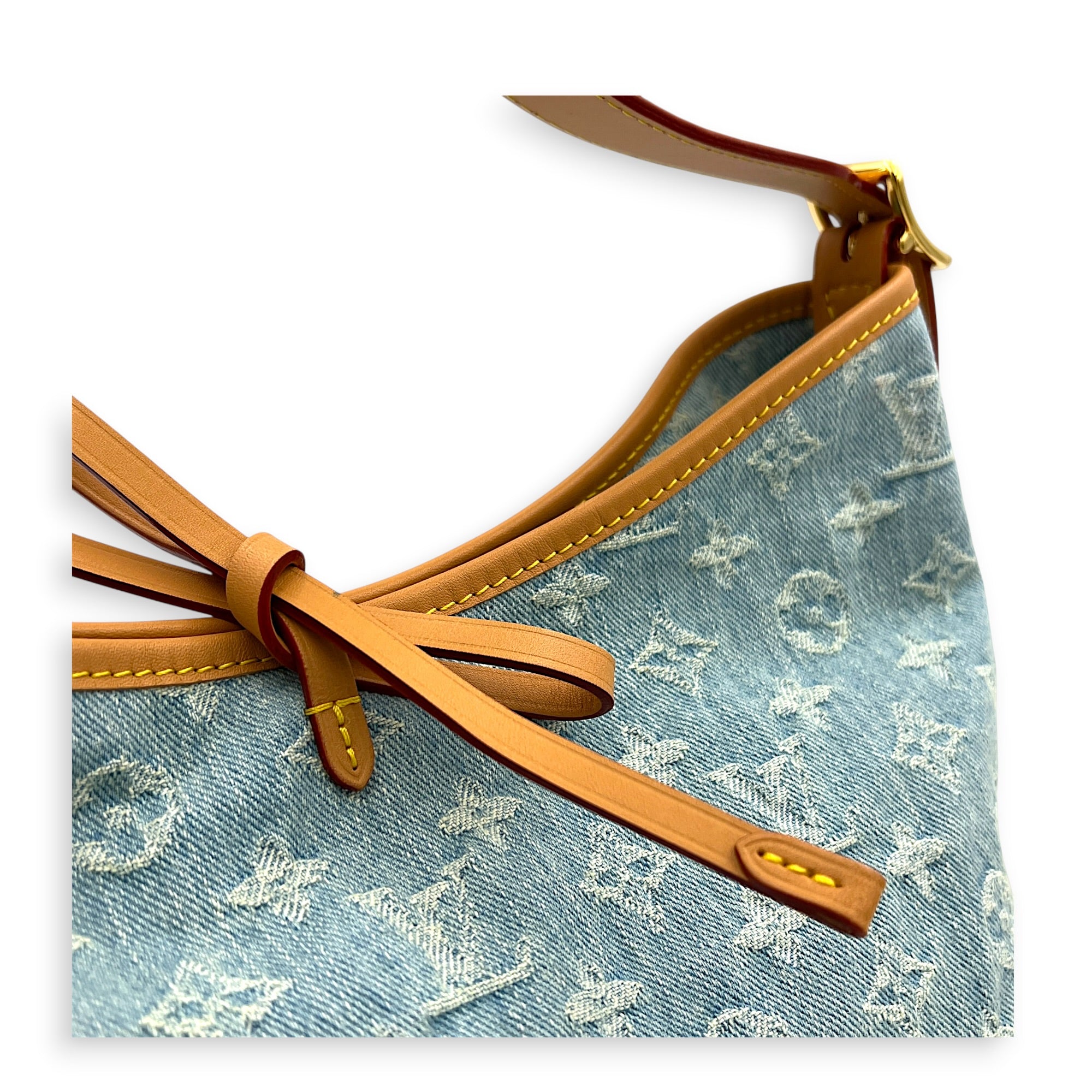 Carryall Tote Bag PM Denim Blue in Denim, Gold hardware