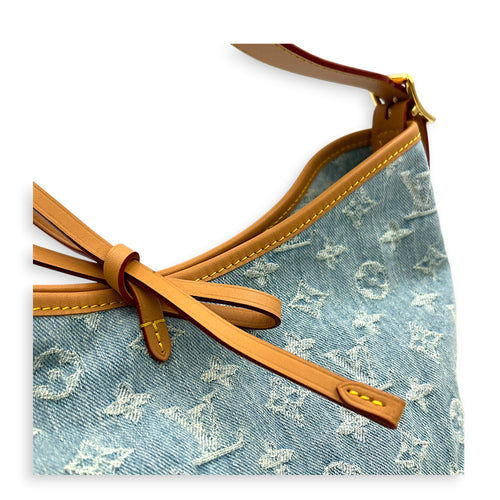 Carryall Tote Bag PM Denim Blue in Denim, Gold hardware