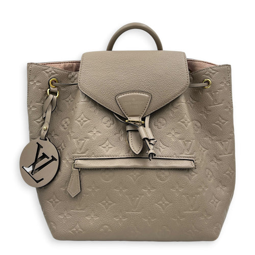 Montsouris Backpack Beige in Monogram Empreinte Leather, Gold hardware