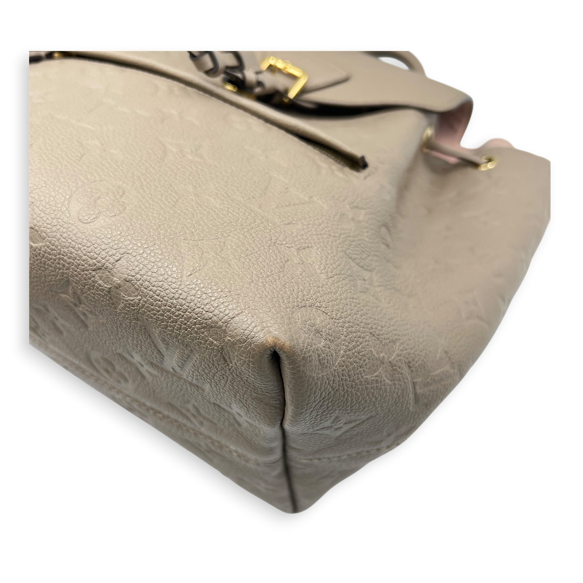 Montsouris Backpack Beige in Monogram Empreinte Leather, Gold hardware