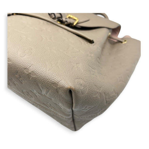 Montsouris Backpack Beige in Monogram Empreinte Leather, Gold hardware