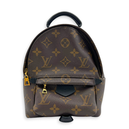 Palm Springs Backpack Mini Monogram in Monogram Coated Canvas, Gold hardware