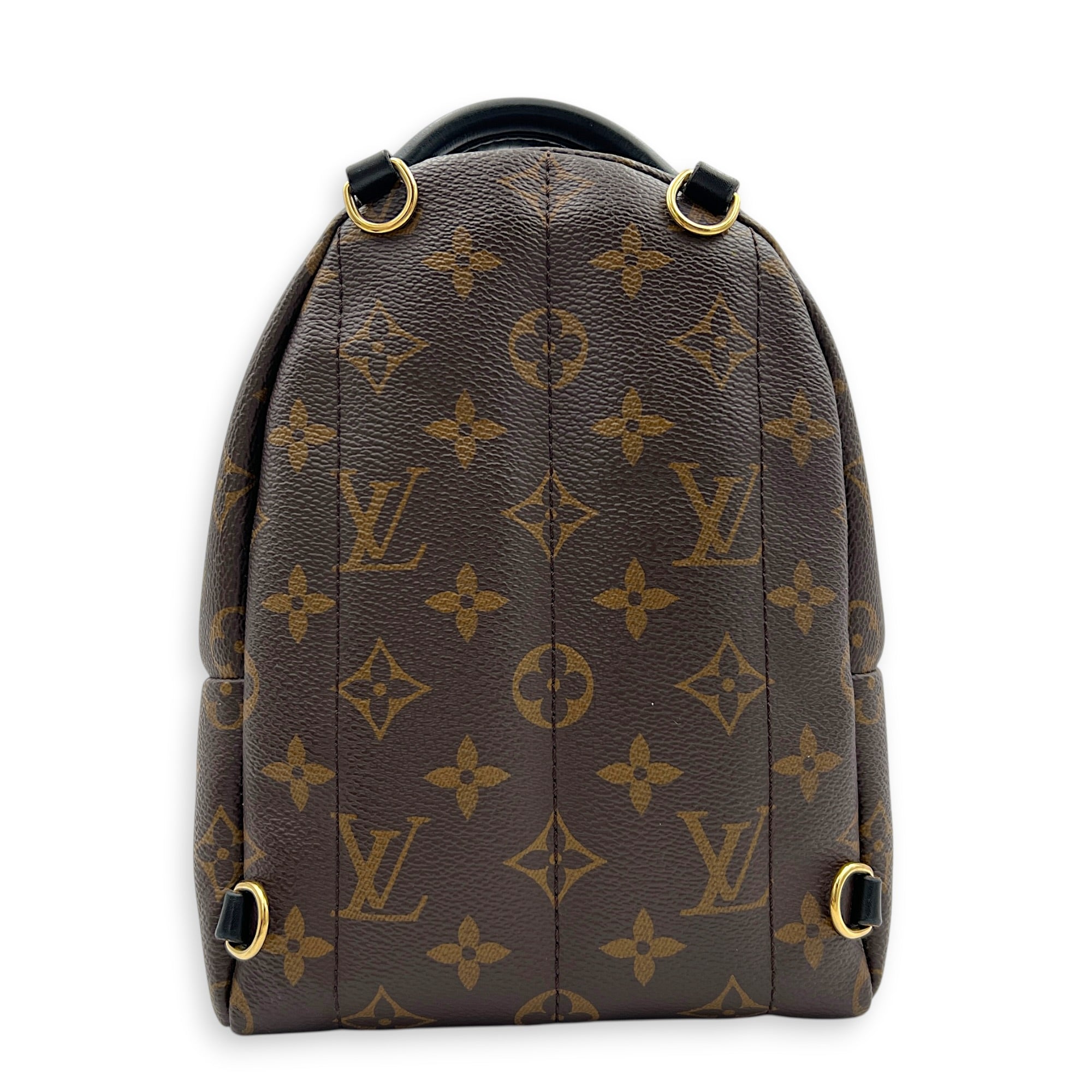 Palm Springs Backpack Mini Monogram in Monogram Coated Canvas, Gold hardware