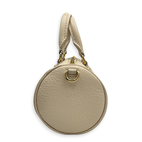 Papillon Shoulder Bag BB White in Monogram Empreinte Leather, Gold hardware
