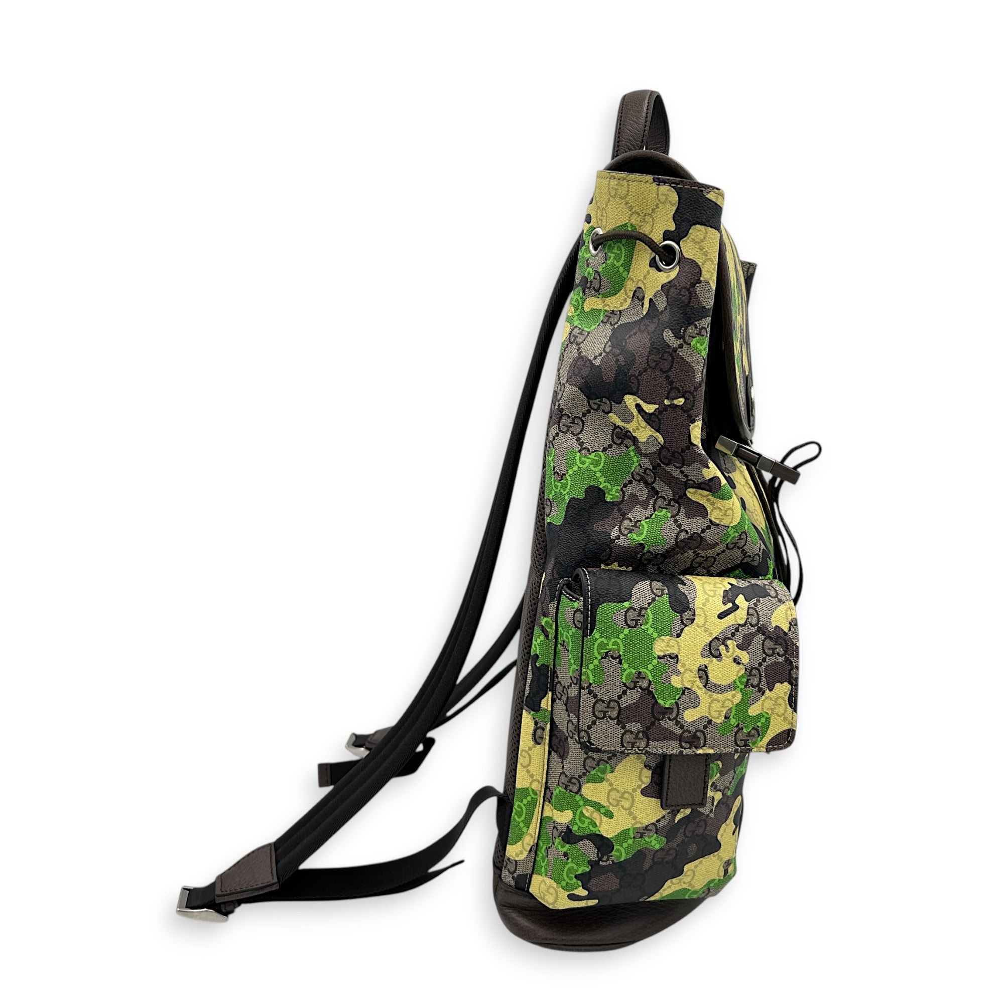 GG Camouflage Backpack Large Multi-colour in Coated Canvas, Gold hardware