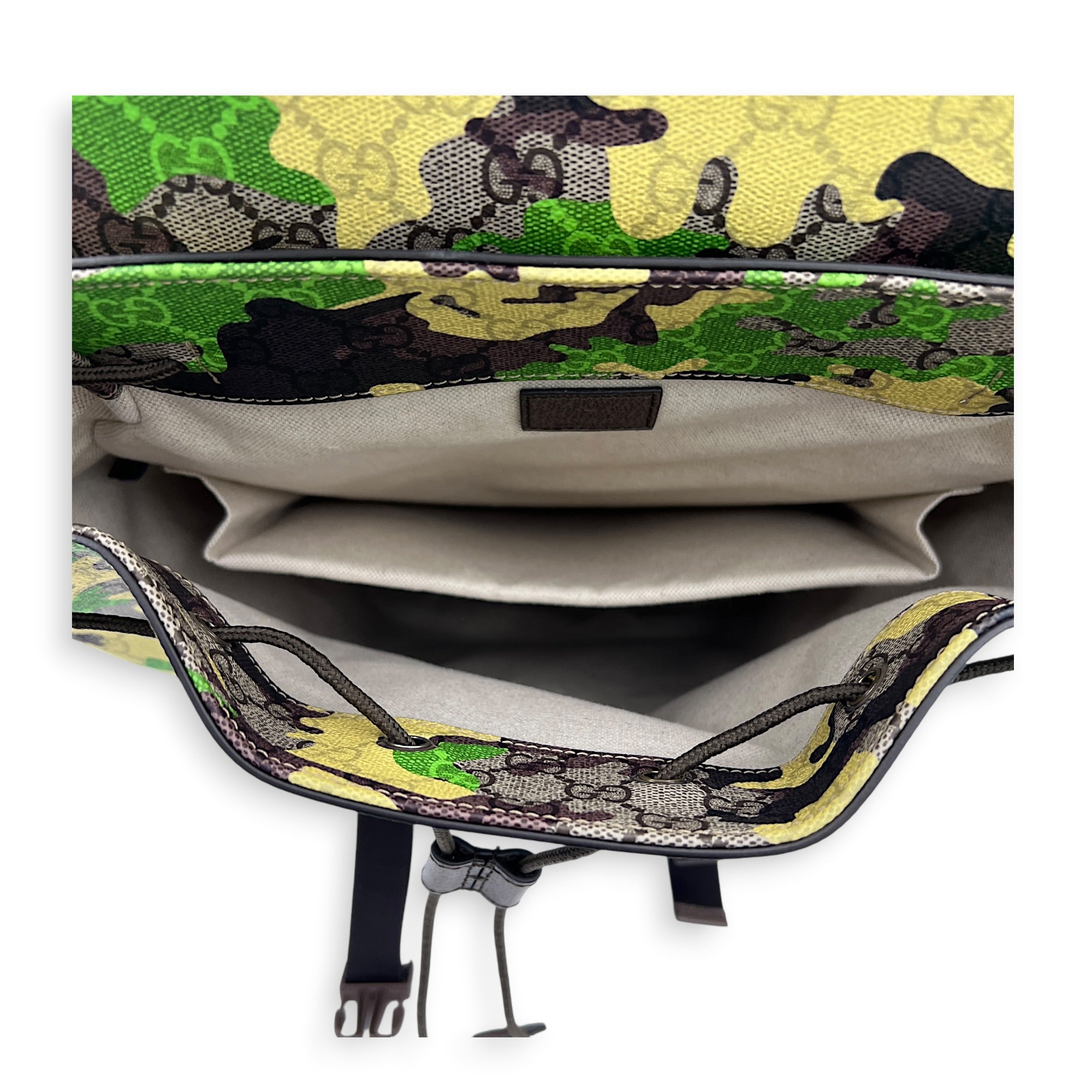 GG Camouflage Backpack Large Multi-colour in Coated Canvas, Gold hardware