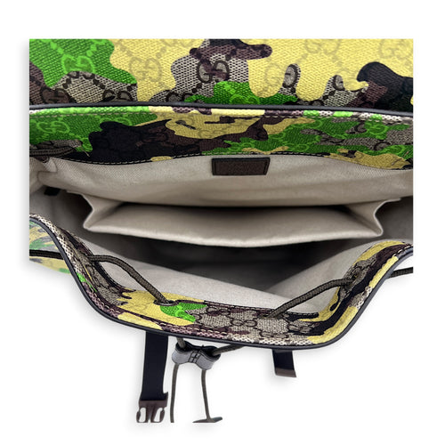 GG Camouflage Backpack Large Multi-colour in Coated Canvas, Gold hardware