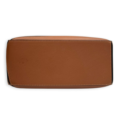 Puzzle Shoulder Bag Small Brown in Calfskin, Silver hardware