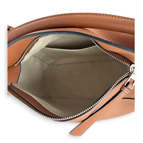 Puzzle Shoulder Bag Small Brown in Calfskin, Silver hardware