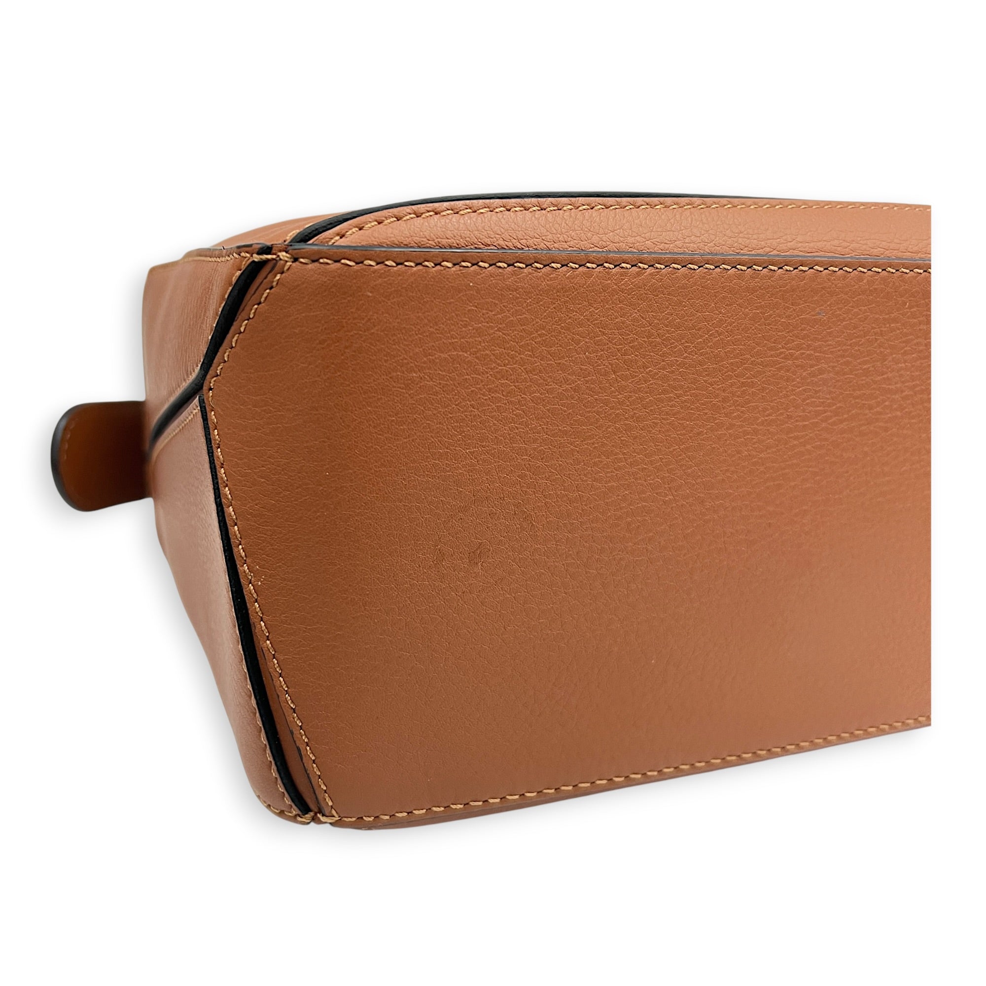 Puzzle Shoulder Bag Small Brown in Calfskin, Silver hardware