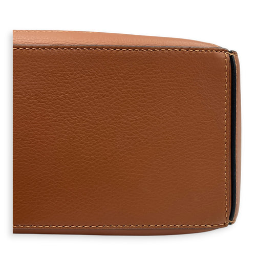 Puzzle Shoulder Bag Small Brown in Calfskin, Silver hardware