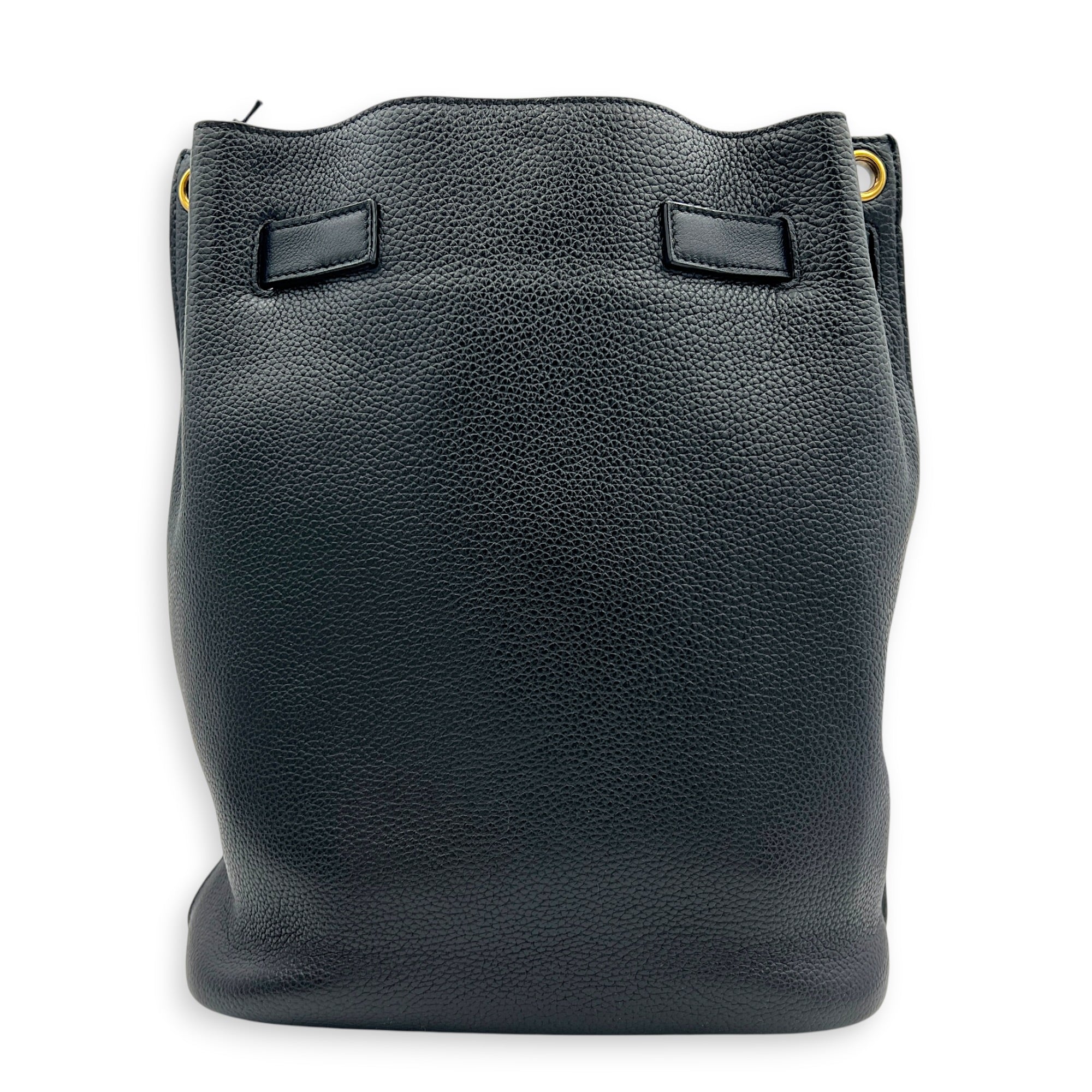 Boucle Bucket Bag Black in Calfskin, Gold hardware
