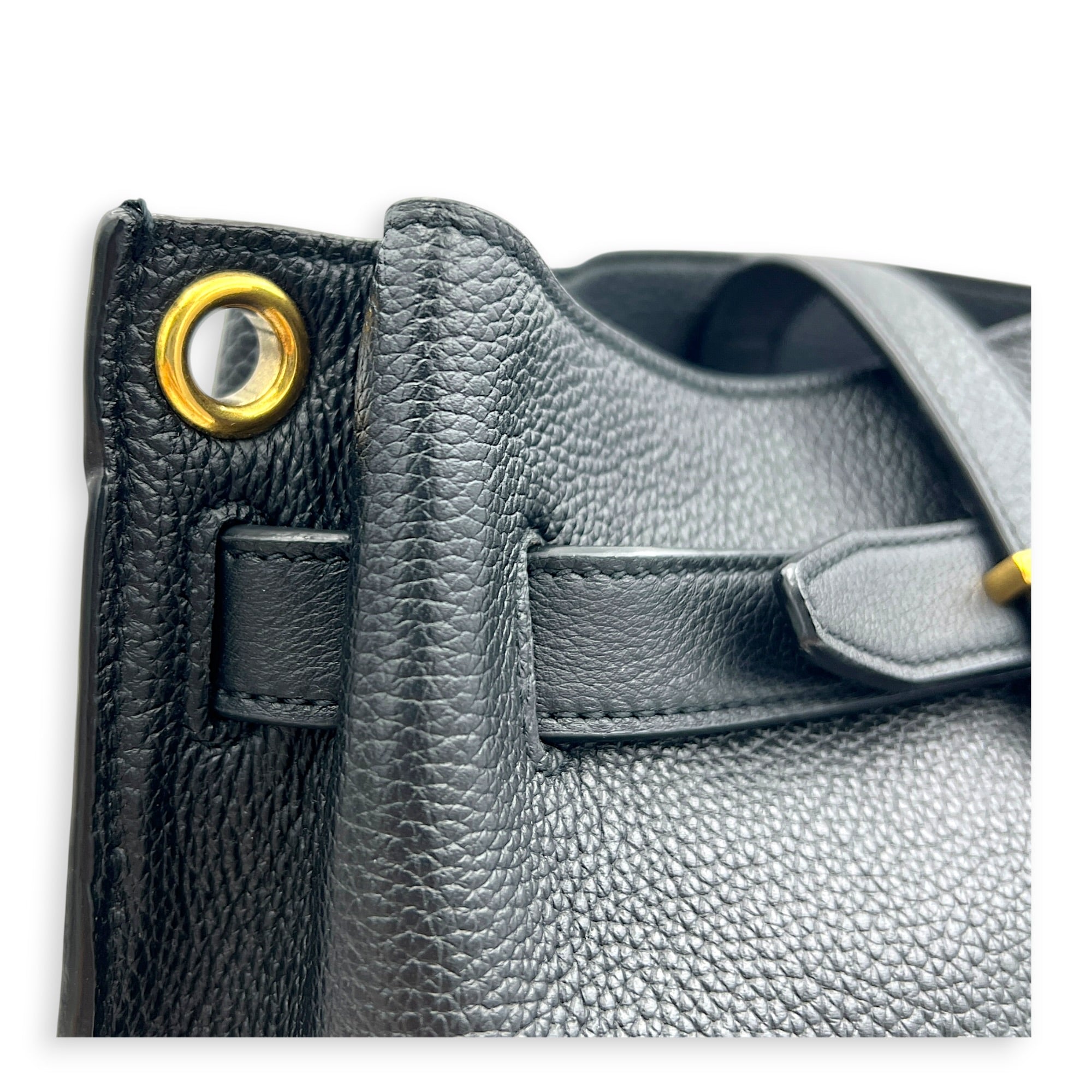 Boucle Bucket Bag Black in Calfskin, Gold hardware