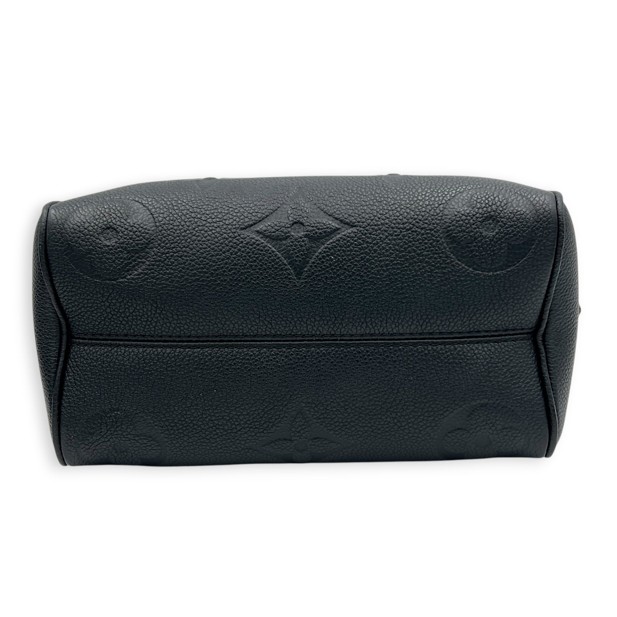 Speedy Bandouliere 20 Black Top Handle Bag in Empreinte Leather, Gold hardware