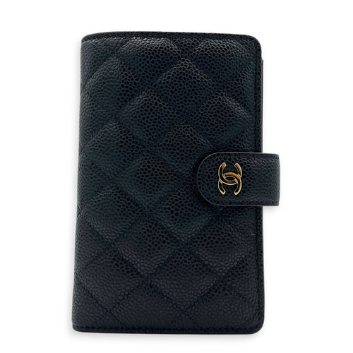 CC Wallet Black in Caviar Leather