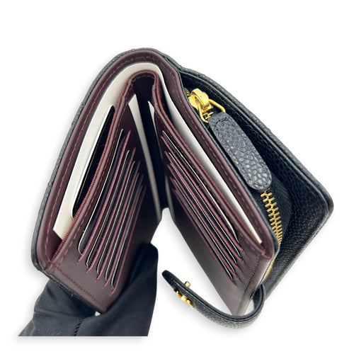 CC Wallet Black in Caviar Leather