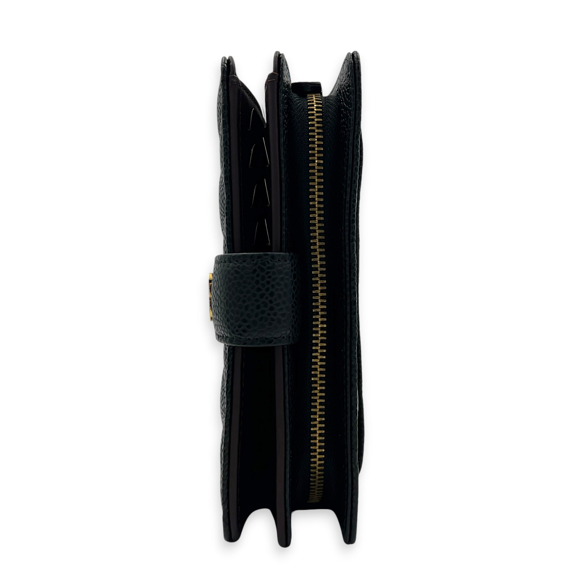 CC Wallet Black in Caviar Leather