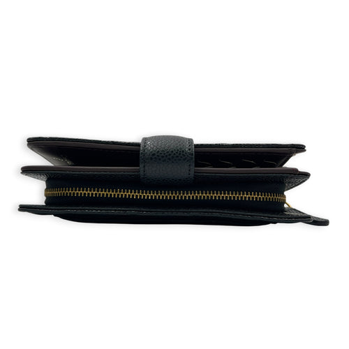 CC Wallet Black in Caviar Leather