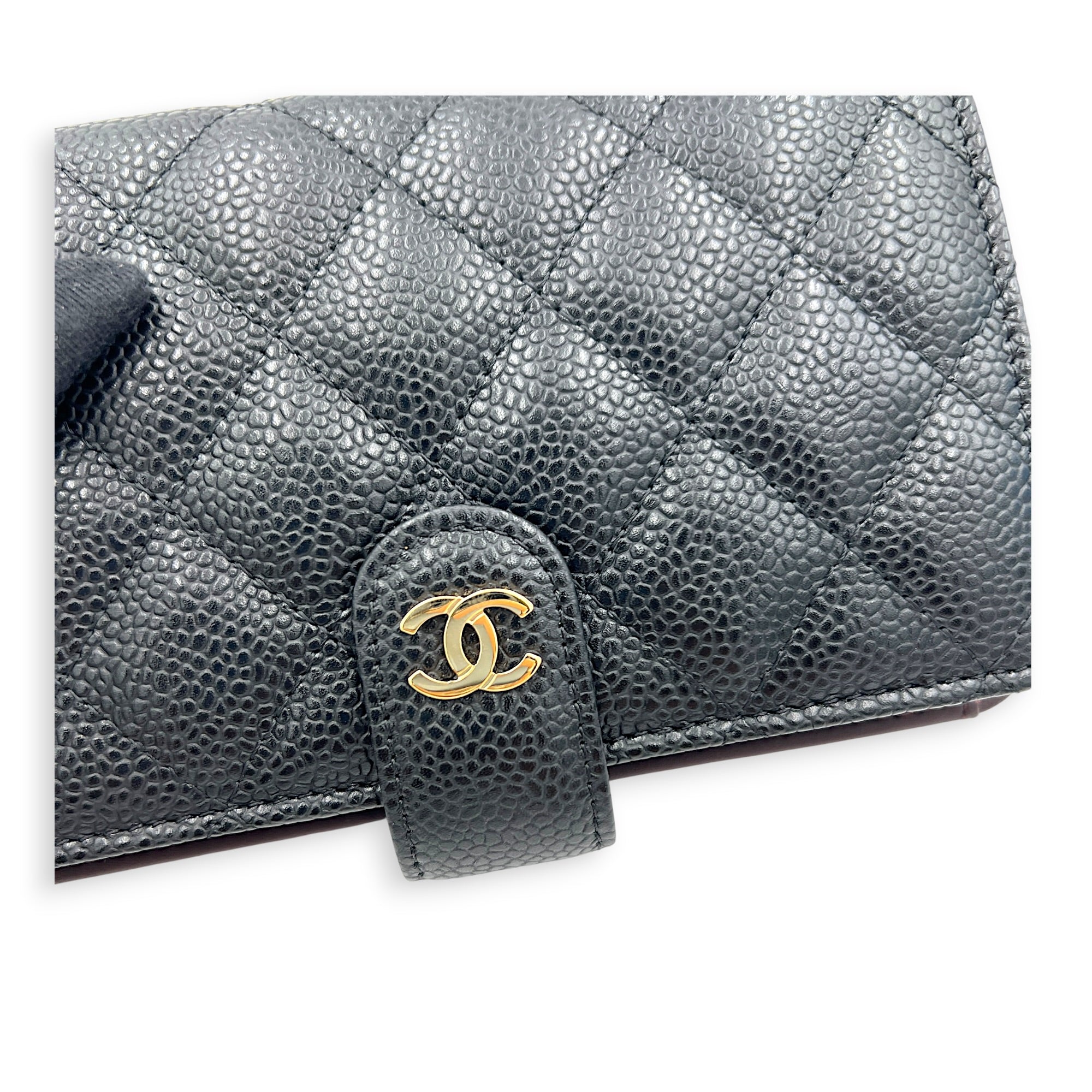CC Wallet Black in Caviar Leather