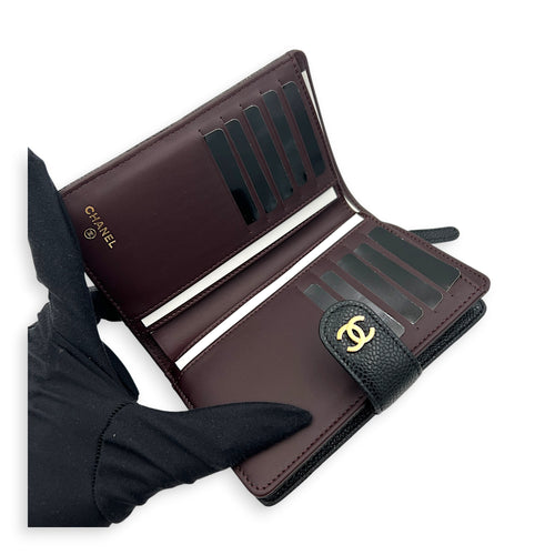 CC Wallet Black in Caviar Leather