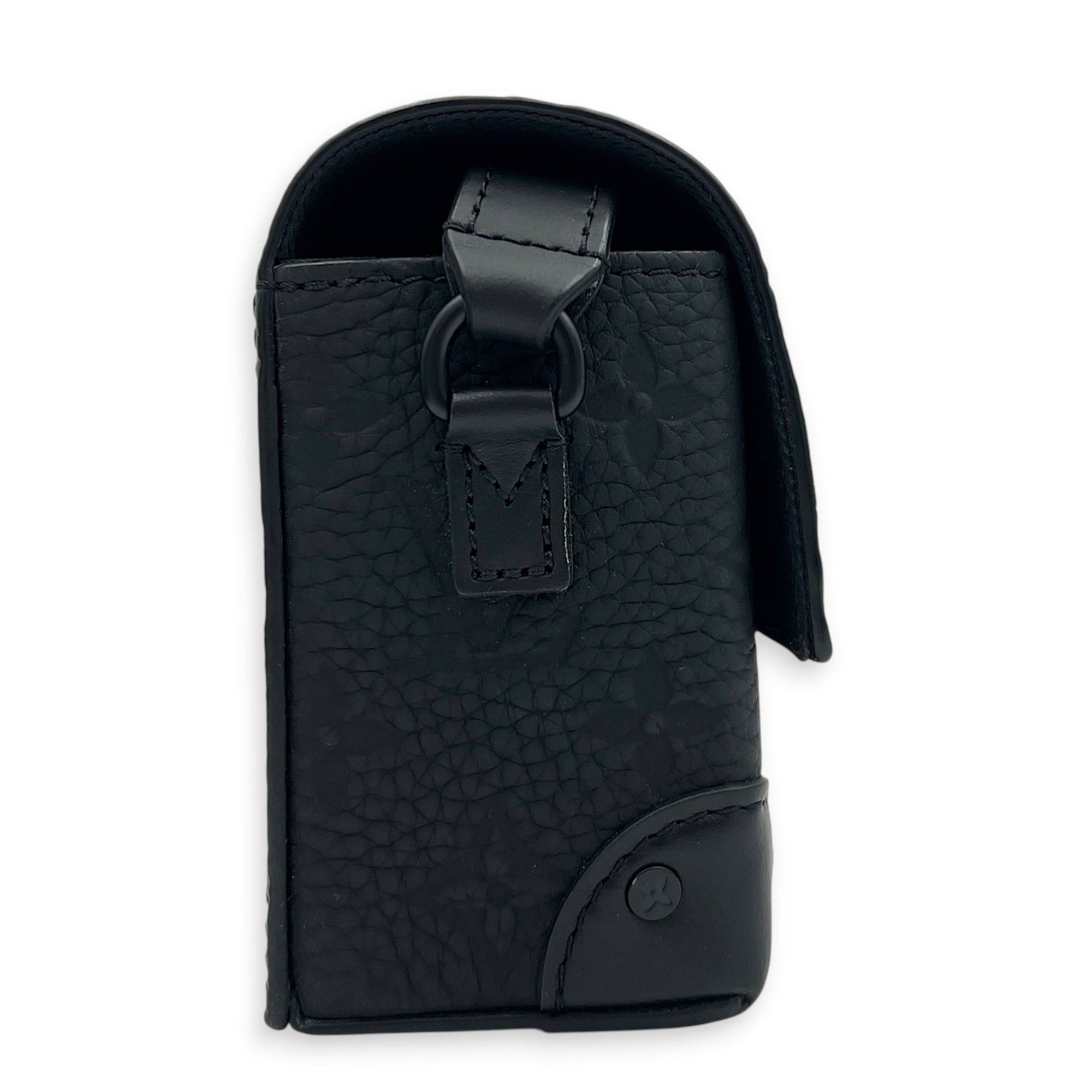 Steamer Crossbody Bag Black in Calfskin, Monochrome hardware