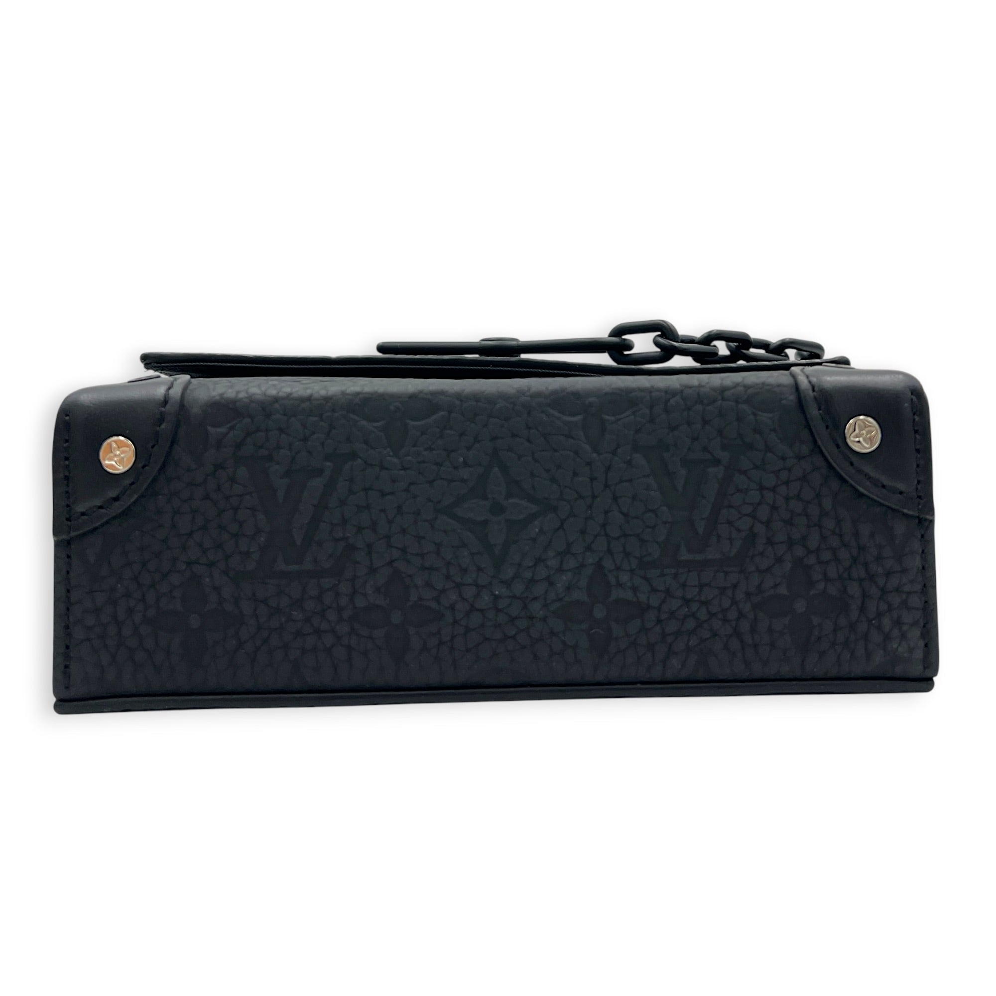Steamer Crossbody Bag Black in Calfskin, Monochrome hardware