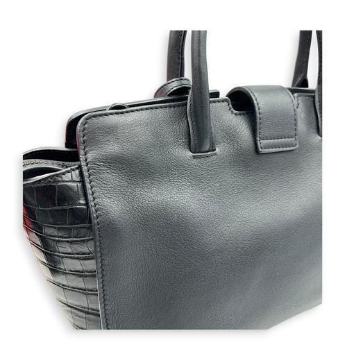 Downtown Top Handle Bag Black in Calfskin, Monochrome hardware
