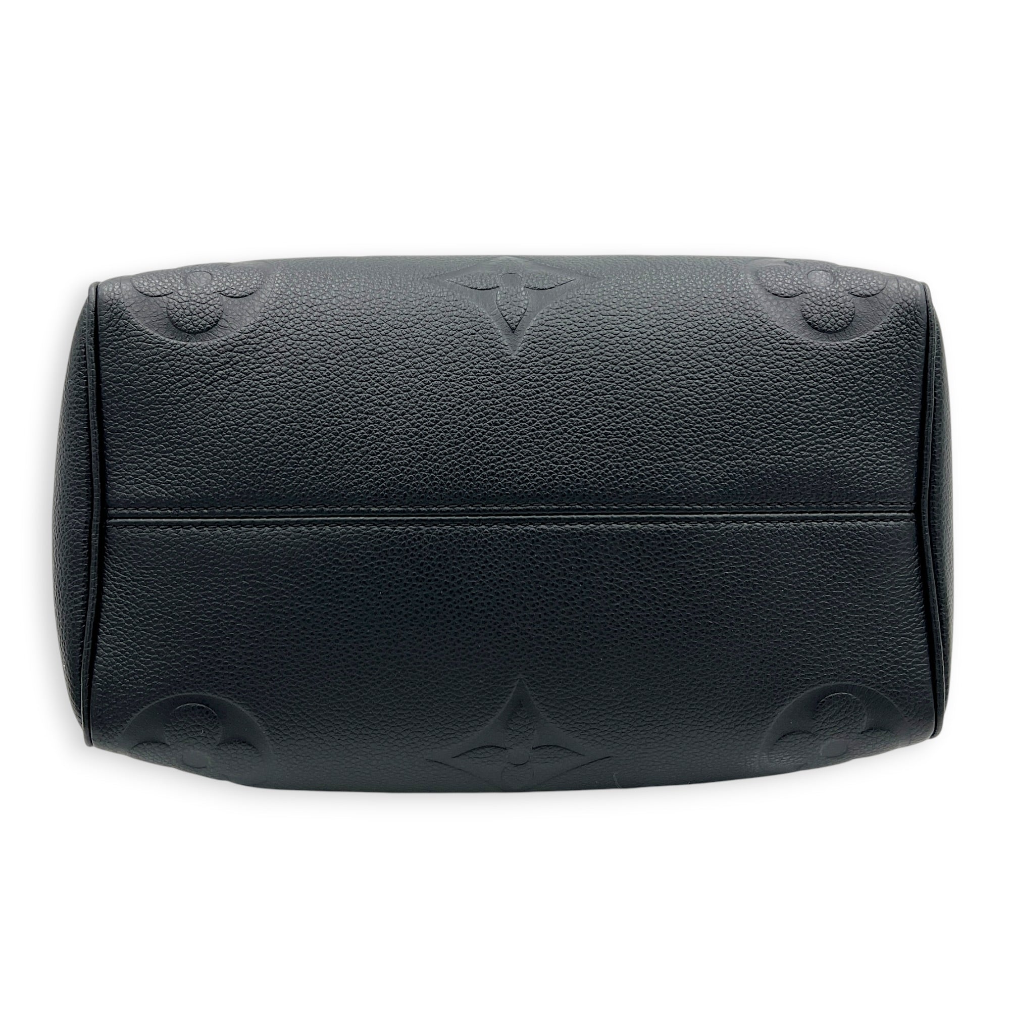 Speedy Bandouliere 25 Black Top Handle Bag in Empreinte Leather, Gold hardware