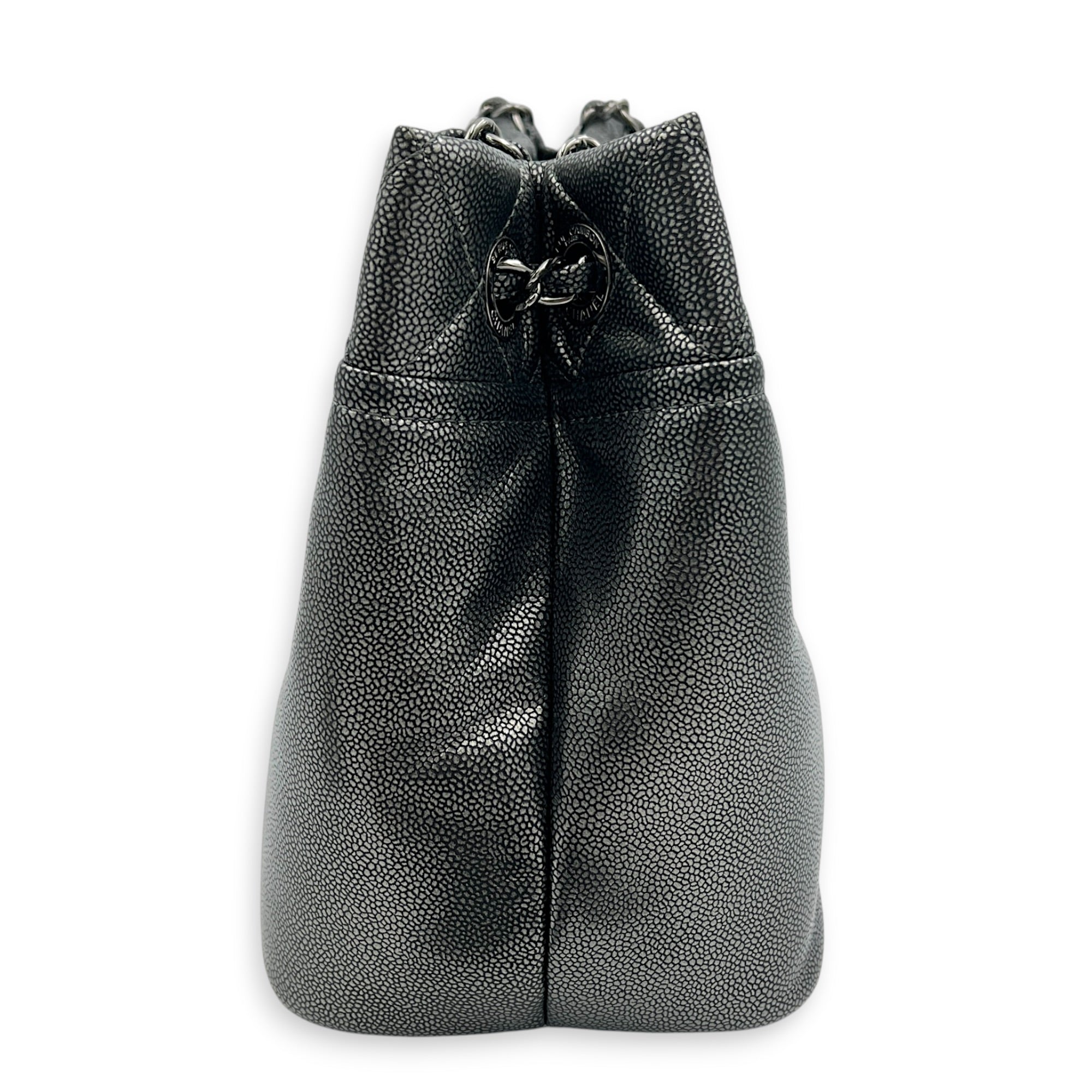Timeless CC Tote Bag Silver in Caviar Leather, Silver hardware