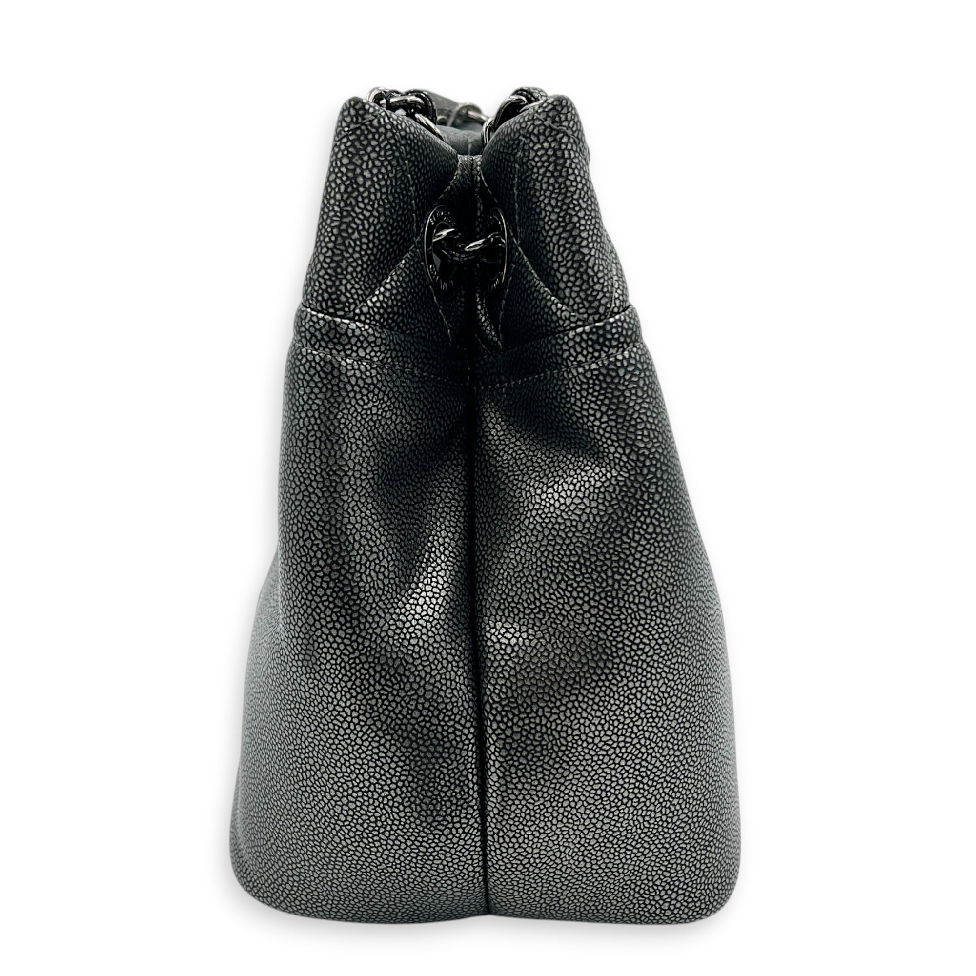 Timeless CC Tote Bag Silver in Caviar Leather, Silver hardware