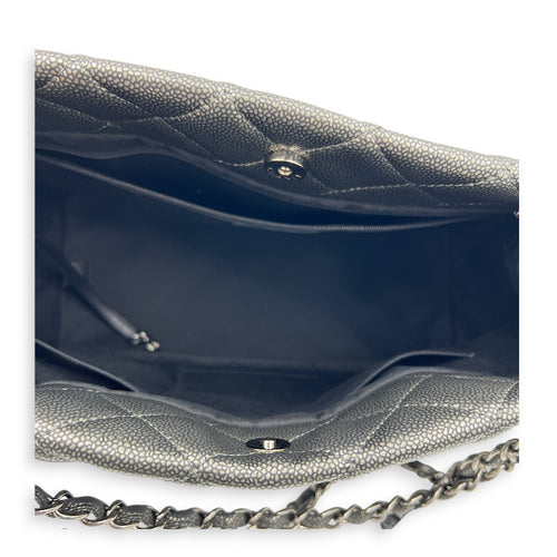 Timeless CC Tote Bag Silver in Caviar Leather, Silver hardware