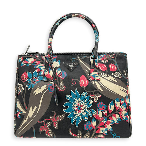 Galleria Top Handle Bag Multi-colour in Saffiano Leather, Silver hardware