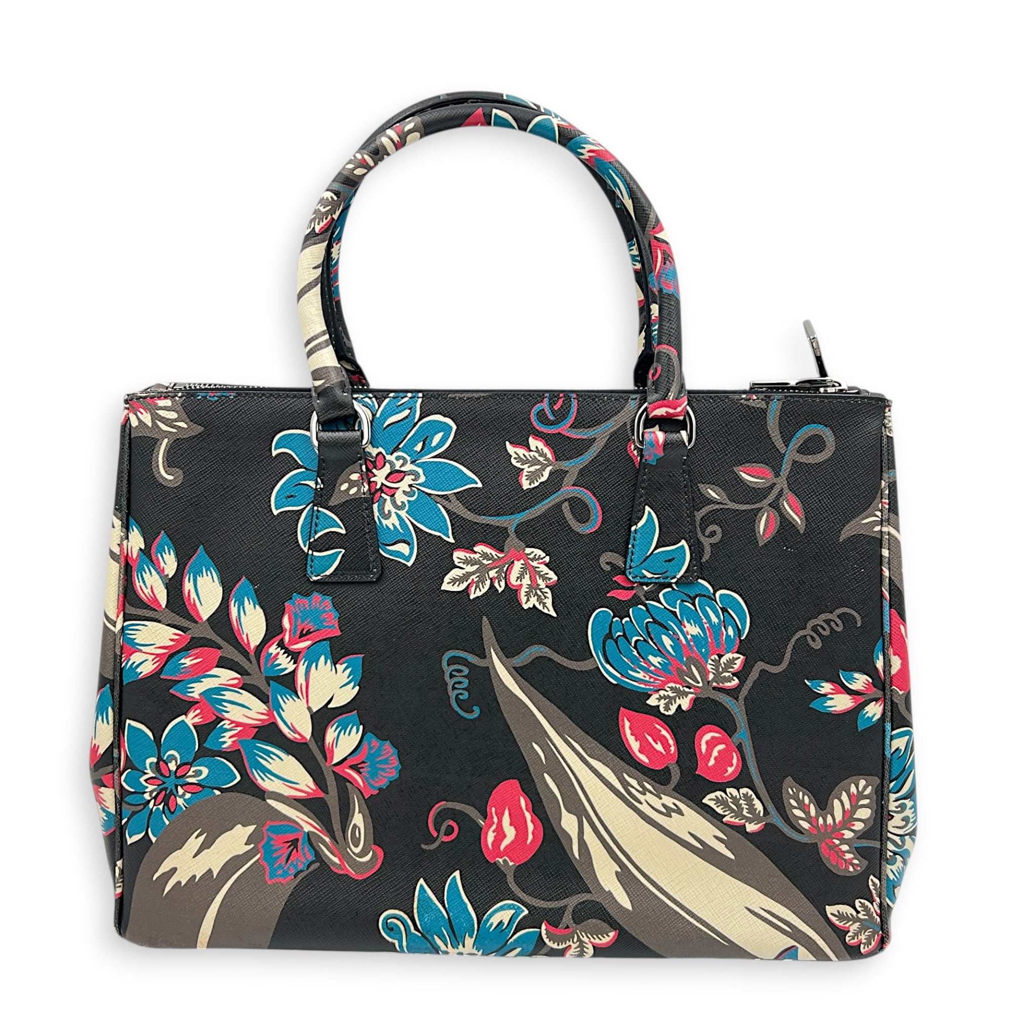 Galleria Top Handle Bag Multi-colour in Saffiano Leather, Silver hardware