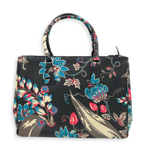 Galleria Top Handle Bag Multi-colour in Saffiano Leather, Silver hardware